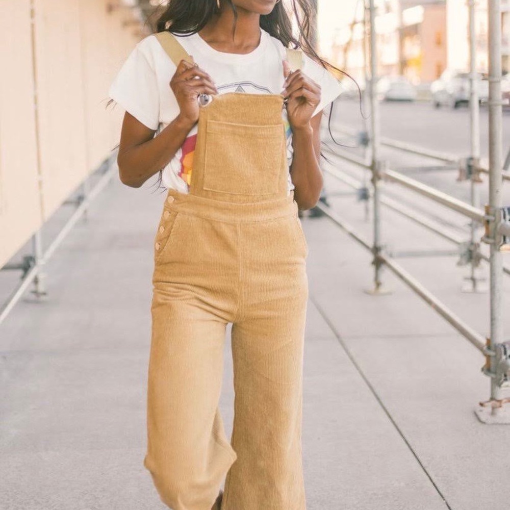 Cord Crop Overalls